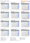 Kalender 1997 mit Ferien und Feiertagen Tessin