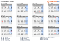 Kalender 1997 mit Ferien und Feiertagen Thurgau