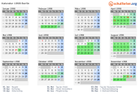 Kalender 1998 mit Ferien und Feiertagen Berlin