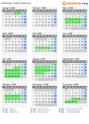 Kalender 1998 mit Ferien und Feiertagen Hamburg