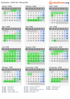 Kalender 1998 mit Ferien und Feiertagen Aix-Marseille
