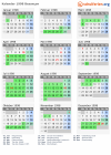 Kalender 1998 mit Ferien und Feiertagen Besançon