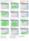 Kalender 1998 mit Ferien und Feiertagen Clermont-Ferrand