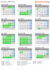 Kalender 1998 mit Ferien und Feiertagen Paris