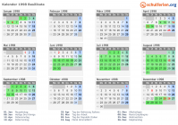 Kalender 1998 mit Ferien und Feiertagen Basilikata
