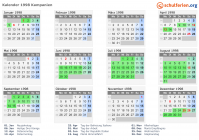 Kalender 1998 mit Ferien und Feiertagen Kampanien