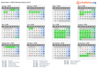 Kalender 1998 mit Ferien und Feiertagen Niederösterreich