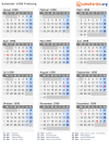 Kalender 1998 mit Ferien und Feiertagen Freiburg
