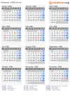 Kalender 1998 mit Ferien und Feiertagen Zürich