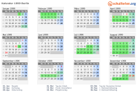 Kalender 1999 mit Ferien und Feiertagen Berlin