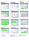 Kalender 1999 mit Ferien und Feiertagen Rheinland-Pfalz