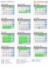 Kalender 1999 mit Ferien und Feiertagen Paris