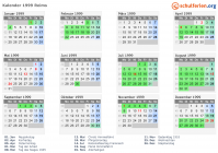 Kalender 1999 mit Ferien und Feiertagen Reims