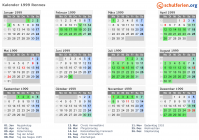 Kalender 1999 mit Ferien und Feiertagen Rennes