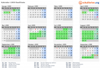 Kalender 1999 mit Ferien und Feiertagen Basilikata