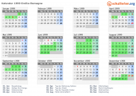 Kalender 1999 mit Ferien und Feiertagen Emilia-Romagna