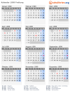 Kalender 1999 mit Ferien und Feiertagen Freiburg
