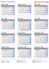 Kalender 1999 mit Ferien und Feiertagen Waadt
