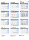 Kalender 1999 mit Ferien und Feiertagen Wallis