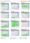 Kalender 2000 mit Ferien und Feiertagen Hamburg