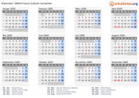 Kalender 2000 mit Ferien und Feiertagen Friaul-Julisch Venetien