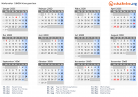 Kalender 2000 mit Ferien und Feiertagen Kampanien