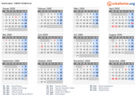 Kalender 2000 mit Ferien und Feiertagen Südtirol