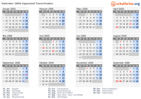 Kalender 2000 mit Ferien und Feiertagen Appenzell Innerrhoden