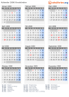 Kalender 2000 mit Ferien und Feiertagen Graubünden