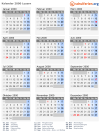 Kalender 2000 mit Ferien und Feiertagen Luzern