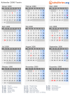 Kalender 2000 mit Ferien und Feiertagen Tessin