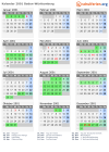 Kalender 2001 mit Ferien und Feiertagen Baden-Württemberg