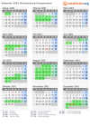 Kalender 2001 mit Ferien und Feiertagen Mecklenburg-Vorpommern