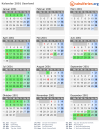 Kalender 2001 mit Ferien und Feiertagen Saarland