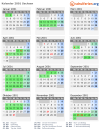 Kalender 2001 mit Ferien und Feiertagen Sachsen