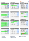 Kalender 2001 mit Ferien und Feiertagen Thüringen
