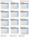 Kalender 2001 mit Ferien und Feiertagen Emilia-Romagna