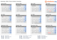 Kalender 2001 mit Ferien und Feiertagen Friaul-Julisch Venetien