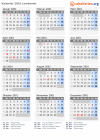Kalender 2001 mit Ferien und Feiertagen Lombardei