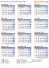 Kalender 2001 mit Ferien und Feiertagen Appenzell Innerrhoden