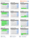 Kalender 2002 mit Ferien und Feiertagen Bremen