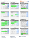 Kalender 2002 mit Ferien und Feiertagen Mecklenburg-Vorpommern