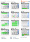 Kalender 2002 mit Ferien und Feiertagen Nordrhein-Westfalen
