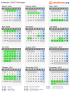 Kalender 2002 mit Ferien und Feiertagen Thüringen