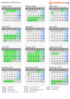 Kalender 2002 mit Ferien und Feiertagen Paris