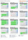 Kalender 2002 mit Ferien und Feiertagen Versailles