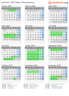 Kalender 2003 mit Ferien und Feiertagen Baden-Württemberg
