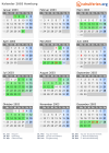 Kalender 2003 mit Ferien und Feiertagen Hamburg