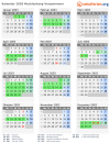 Kalender 2003 mit Ferien und Feiertagen Mecklenburg-Vorpommern
