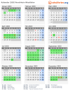 Kalender 2003 mit Ferien und Feiertagen Nordrhein-Westfalen